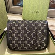 Gucci Horsebit 1955 Shoulder Bag Black/Ivory GG Supreme 602204 - 2