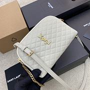 YSL Gaby Chain Pouch In Quilted White Lambskin size 13 x 9 x 3.5 cm - 3