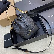 YSL Emmanuelle Small Bucket Bag In Black Quilted Lambskin size 20x14.5x12 cm - 3