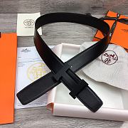 Hermes Belt Black Buckle Black Leather 3.8mm - 2