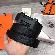 Hermes Belt Black Buckle Black Leather 3.8mm - 5