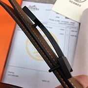 Hermes Belt Black Buckle Brown Leather 3.8mm - 6