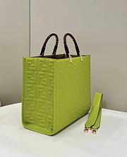 Fendi Sunshine Medium Green Leather Shopper size 37x13.5x32 cm - 5