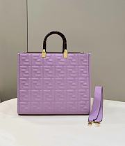 Fendi Sunshine Medium Purple Leather Shopper size 37x13.5x32 cm - 1