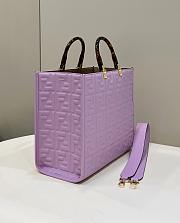 Fendi Sunshine Medium Purple Leather Shopper size 37x13.5x32 cm - 5
