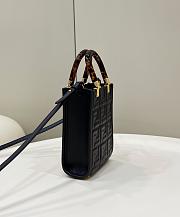 Fendi Mini Sunshine Shopper Black Leather Bag size 13x5x17 cm - 4