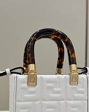 Fendi Mini Sunshine Shopper White Leather Bag size 13x5x17 cm - 6
