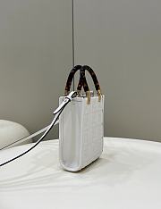 Fendi Mini Sunshine Shopper White Leather Bag size 13x5x17 cm - 5
