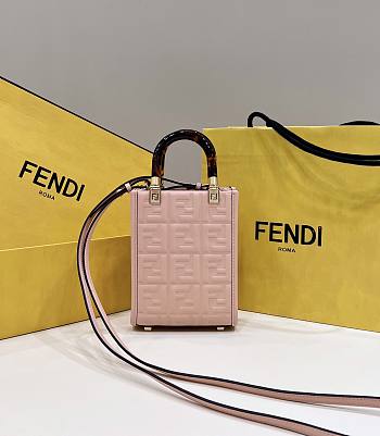 Fendi Mini Sunshine Shopper Pink Leather Bag size 13x5x17 cm