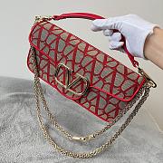 Valentino Locò Toile Iconographe Shoulder Bag Beige/Red 27x13x6 cm - 2