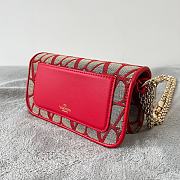 Valentino Locò Toile Iconographe Small Shoulder Bag Beige/Red 20x11x5 cm - 2