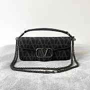 Valentino Locò Toile Iconographe Shoulder Bag Black 27x13x6 cm - 1