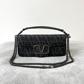 Valentino Locò Toile Iconographe Shoulder Bag Black 27x13x6 cm