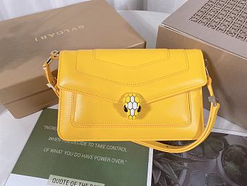 Bvlgari Serpenti Forever East-West Shoulder Bag Yellow size 22x15x4.5 cm