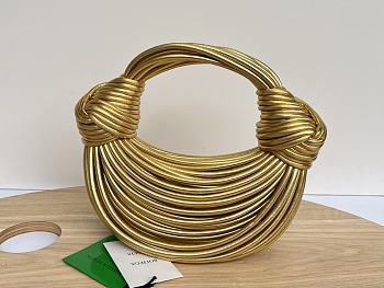 Bottega Veneta Double Knot Gold Lambskin Handle Bag 680934 25 x 12 x 10cm