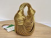Bottega Veneta Double Knot Gold Lambskin Handle Bag 680934 25 x 12 x 10cm - 2
