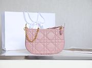 Dior Caro Tulip Mini Bag Rose Calfskin size 25 x 16 x 2.5 cm - 1