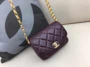 Chanel Lambskin CC Coin Small Flap Bag AS2189 Burgundy 14x17.5x6 cm - 4