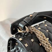 Valentino Rockstud Spike Calfskin Shoulder Bag Black Leather Gold-tone Hardware - 2