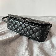 Valentino Rockstud Spike Calfskin Shoulder Bag Black Leather Silver Hardware - 2