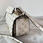 Valentino Rockstud Spike Calfskin Shoulder Bag White Leather  - 6