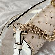 Valentino Rockstud Spike Calfskin Shoulder Bag White Leather  - 5