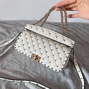 Valentino Rockstud Spike Calfskin Shoulder Bag White Leather  - 3