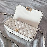 Valentino Rockstud Spike Calfskin Shoulder Bag White Leather  - 2