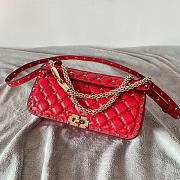 Valentino Rockstud Spike Calfskin Shoulder Bag Red Leather - 2
