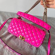 Valentino Rockstud Spike Calfskin Shoulder Bag Pink Leather - 6