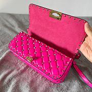 Valentino Rockstud Spike Calfskin Shoulder Bag Pink Leather - 5