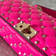 Valentino Rockstud Spike Calfskin Shoulder Bag Pink Leather - 4