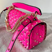 Valentino Rockstud Spike Calfskin Shoulder Bag Pink Leather - 3