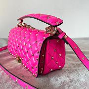Valentino Rockstud Spike Calfskin Shoulder Bag Pink Leather - 2