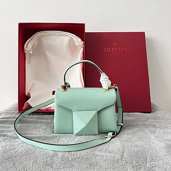 Valentino Mini One Stud Handbag In Mint Green Nappa size 20x13x8.5 cm