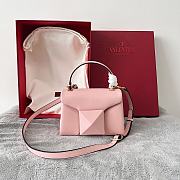 Valentino Mini One Stud Handbag In Rose Nappa size 20x13x8.5 cm - 1