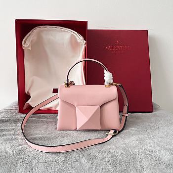 Valentino Mini One Stud Handbag In Rose Nappa size 20x13x8.5 cm