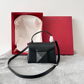 Valentino Mini One Stud Handbag In Black Nappa size 20x13x8.5 cm