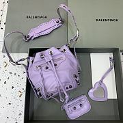 Balenciaga Le Cagole XS Bucket Bag In Purple Lambskin size 15 x 19.8 x 17.8 cm - 1