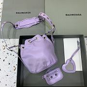 Balenciaga Le Cagole XS Bucket Bag In Purple Lambskin size 15 x 19.8 x 17.8 cm - 5