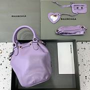 Balenciaga Le Cagole Small Bucket Bag In Purple Lambskin size 30x23x17 cm - 2