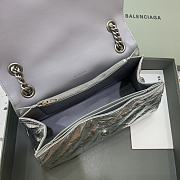 Balenciaga Crush Medium Chain Bag Quilted In Silver size 31x20x12 cm - 6