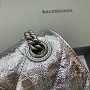 Balenciaga Crush Medium Chain Bag Quilted In Silver size 31x20x12 cm - 3