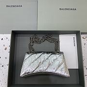 Balenciaga Crush Small Chain Bag Quilted In Silver size 25x15x9.5 cm - 6