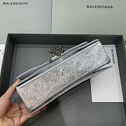 Balenciaga Crush Small Chain Bag Quilted In Silver size 25x15x9.5 cm - 3
