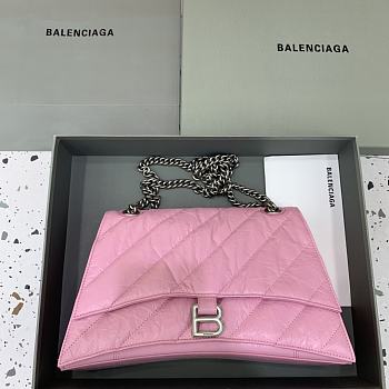 Balenciaga Crush Medium Chain Bag Quilted In Pink size 31x20x12 cm