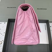 Balenciaga Crush Medium Chain Bag Quilted In Pink size 31x20x12 cm - 5