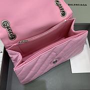 Balenciaga Crush Medium Chain Bag Quilted In Pink size 31x20x12 cm - 2