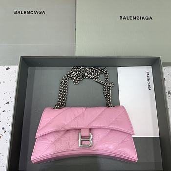 Balenciaga Crush Small Chain Bag Quilted In Pink size 25x15x9.5 cm