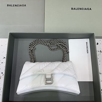 Balenciaga Crush Small Chain Bag Quilted In White size 25x15x9.5 cm